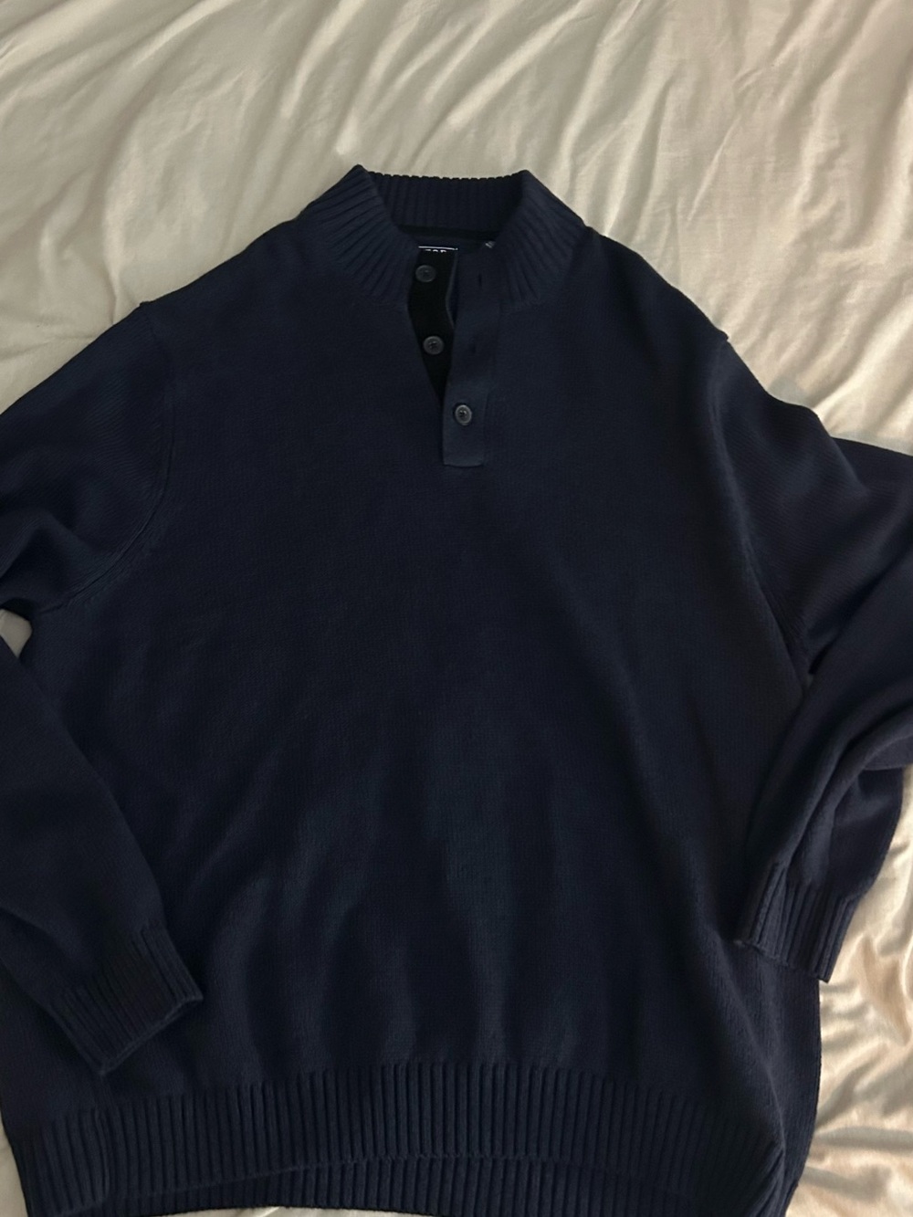 IZOD Navy Button-Front Knit Sweater